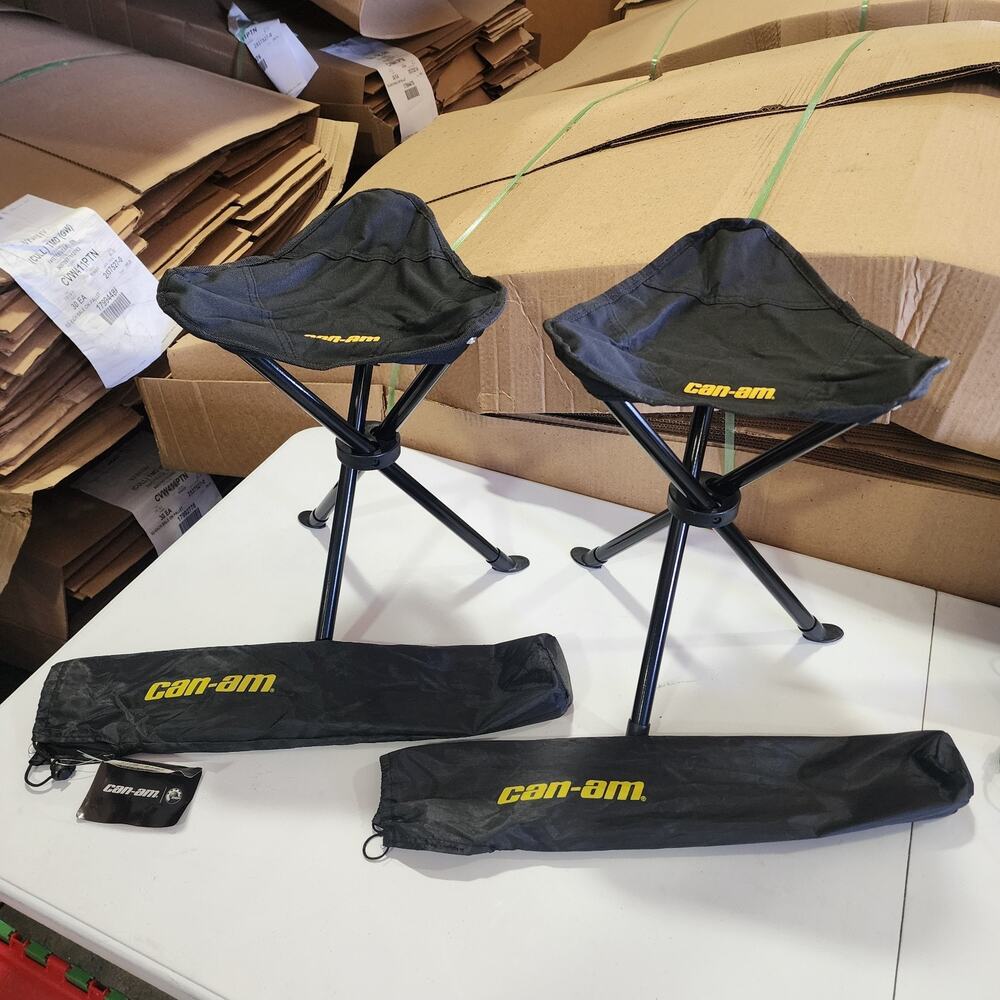 (Set of 2)Can-Am Portable Folding Chair with Carry Bags Black Camping Outdoor